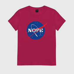 Футболка хлопковая женская Nope NASA, цвет: маджента