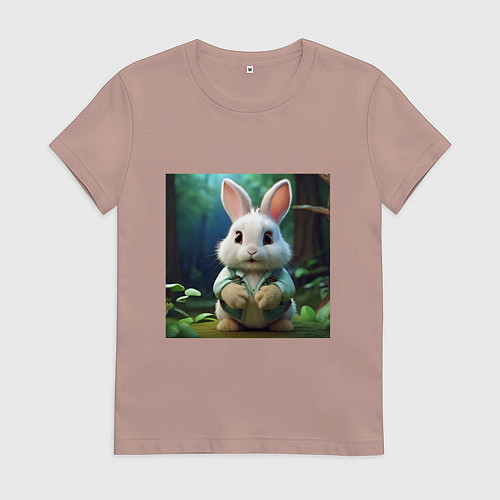 Женская футболка Зайчик в одежде / Пыльно-розовый – фото 1