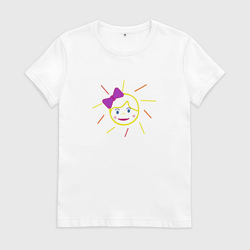 Женская футболка Лицо девочки с бантиком / Белый – фото 1