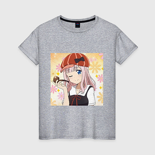 Женская футболка Госпожа Кагуя Тика Фудзивара / Меланж – фото 1