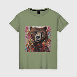 Женская футболка Яркий медведь