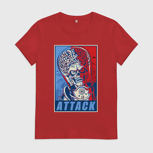 Женская футболка Attack brain-alien / Красный – фото 1