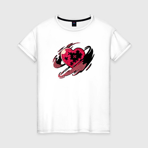 Женская футболка Сердце и пазлы / Белый – фото 1