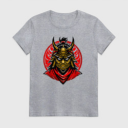 Футболка хлопковая женская Сёгун логотип, цвет: меланж