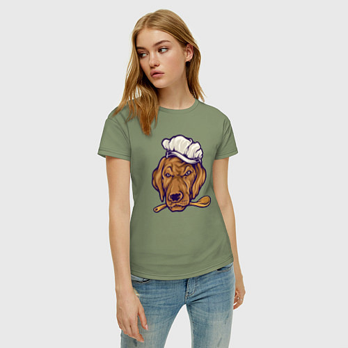 Женская футболка Chef dog / Авокадо – фото 3