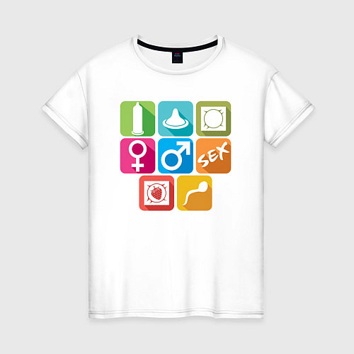 Женская футболка Значки секса / Белый – фото 1