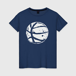 Футболка хлопковая женская Basket balls, цвет: тёмно-синий