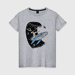 Женская футболка Космонавт и кит