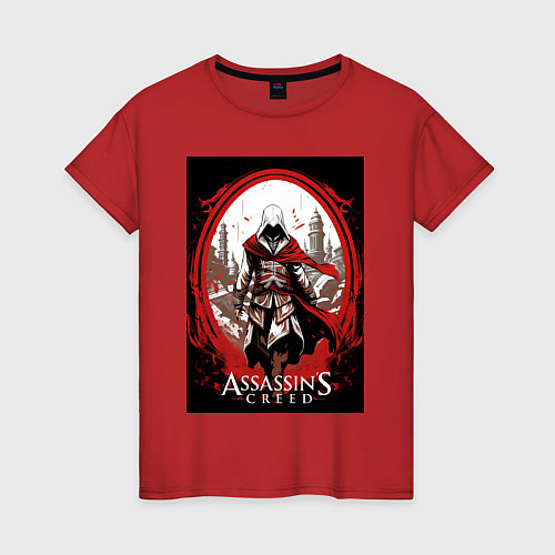 Женская футболка Assassins creed портал времени / Красный – фото 1