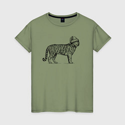 Женская футболка Тигр новогодний