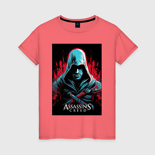 Женская футболка Assassins creed классика / Коралловый – фото 1