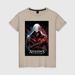 Женская футболка Assassins creed красные пятна