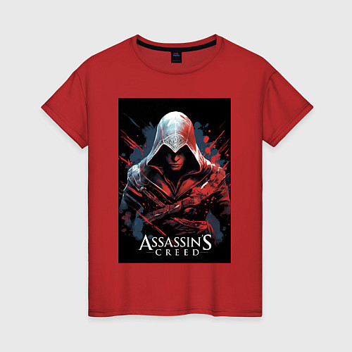 Женская футболка Assassins creed красные пятна / Красный – фото 1