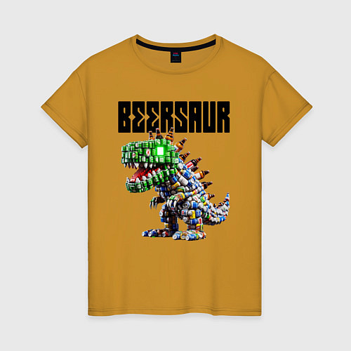 Женская футболка Beersaur - meme ai art / Горчичный – фото 1