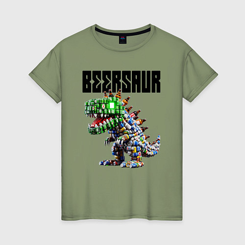 Женская футболка Beersaur - meme ai art / Авокадо – фото 1