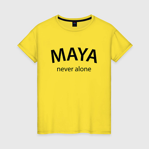 Женская футболка Maya never alone- motto / Желтый – фото 1
