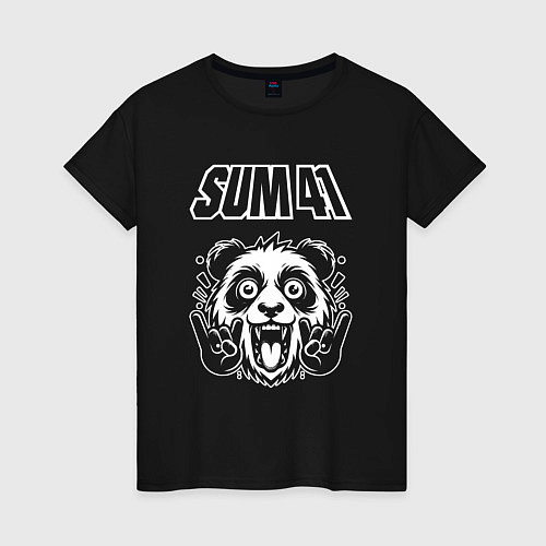 Женская футболка Sum41 rock panda / Черный – фото 1