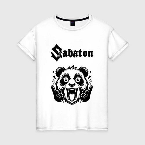 Женская футболка Sabaton - rock panda / Белый – фото 1