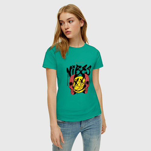 Женская футболка Счастливый вайб / Зеленый – фото 3