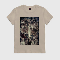 Футболка хлопковая женская Магическая битва Мэгуми Фусигуро Сукуна, цвет: миндальный