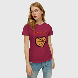 Футболка хлопковая женская Basket lover, цвет: маджента — фото 2