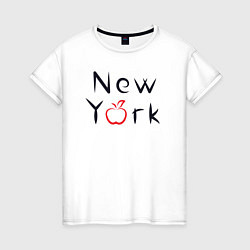 Женская футболка New York apple