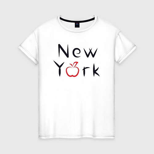 Женская футболка New York apple / Белый – фото 1