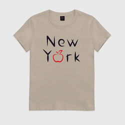 Женская футболка New York apple