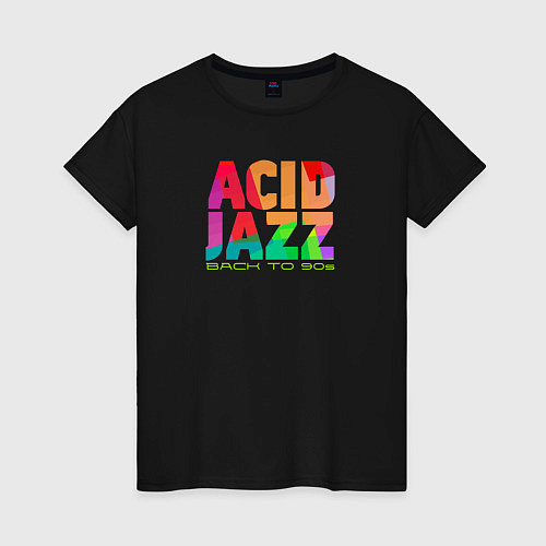 Женская футболка Acid jazz colorful / Черный – фото 1