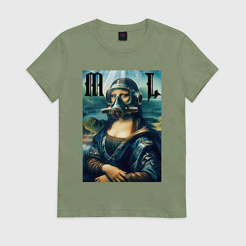 Женская футболка Мона Лиза - стимпанк нейросеть / Авокадо – фото 1