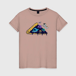 Женская футболка Пицца и космос