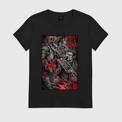Женская футболка Painkiller and demon - comix style