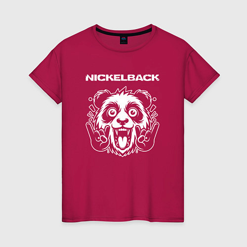 Женская футболка Nickelback rock panda / Маджента – фото 1