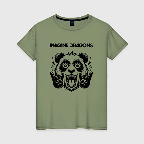Женская футболка Imagine Dragons - rock panda / Авокадо – фото 1