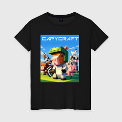 Женская футболка Capycraft - collaboration ai art