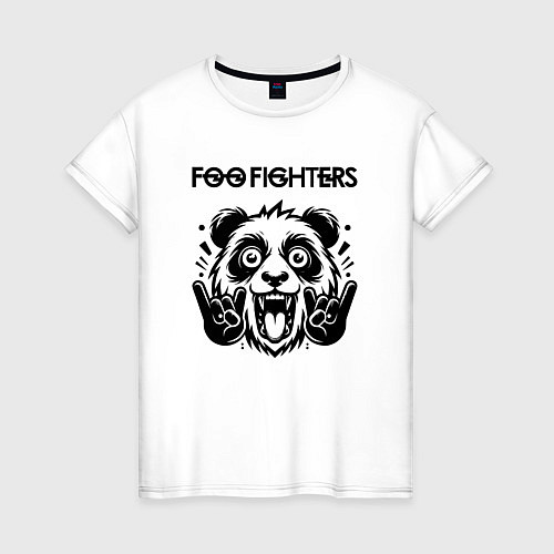 Женская футболка Foo Fighters - rock panda / Белый – фото 1