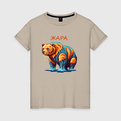 Женская футболка Летом медведю жарко