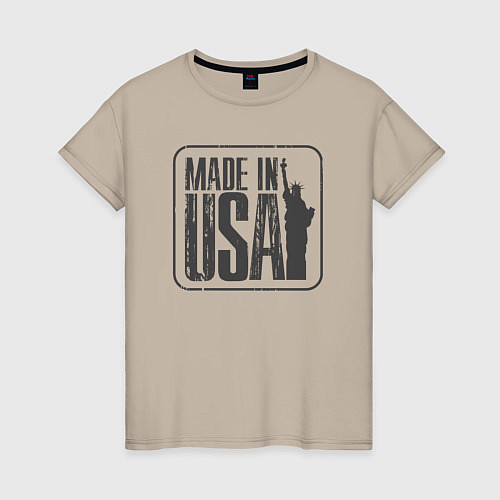 Женская футболка Сделано в США / Миндальный – фото 1