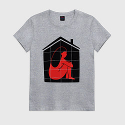 Женская футболка Сижу дома