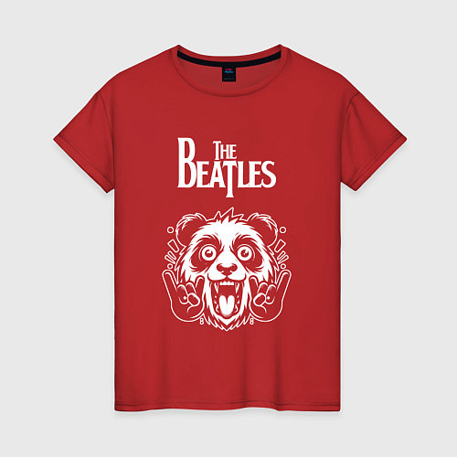 Женская футболка The Beatles rock panda / Красный – фото 1