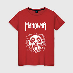 Женская футболка Manowar rock panda