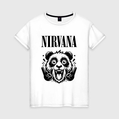 Женская футболка Nirvana - rock panda / Белый – фото 1