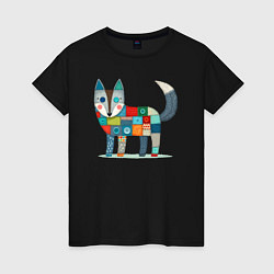 Женская футболка Funny fox - patchwork ai art