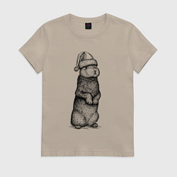 Женская футболка Заяц Новый год