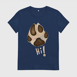 Женская футболка Лапа собаки акварелью