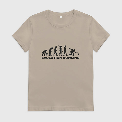 Женская футболка Эволюция боулинга / Миндальный – фото 1