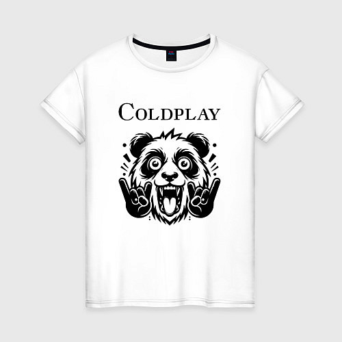 Женская футболка Coldplay - rock panda / Белый – фото 1