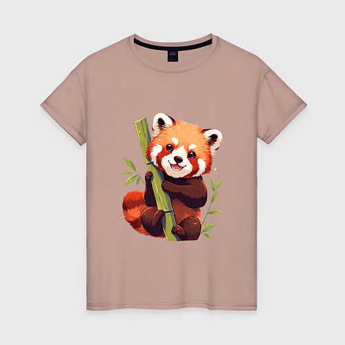 Женская футболка The Red Panda / Пыльно-розовый – фото 1