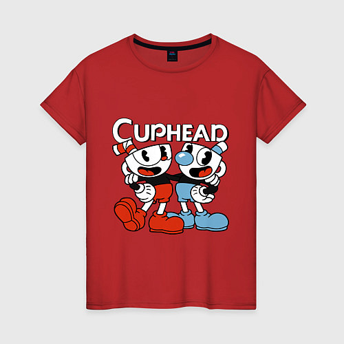 Женская футболка Cuphead and Mugman / Красный – фото 1