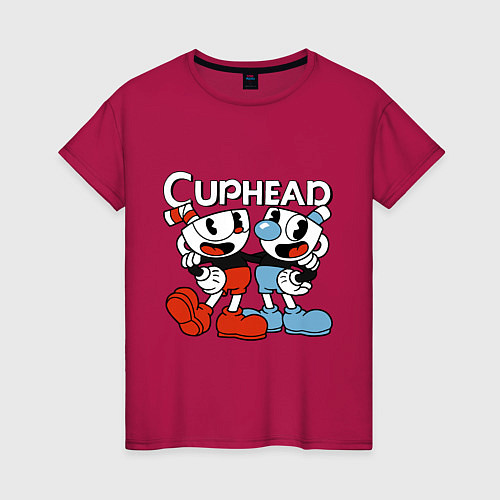 Женская футболка Cuphead and Mugman / Маджента – фото 1